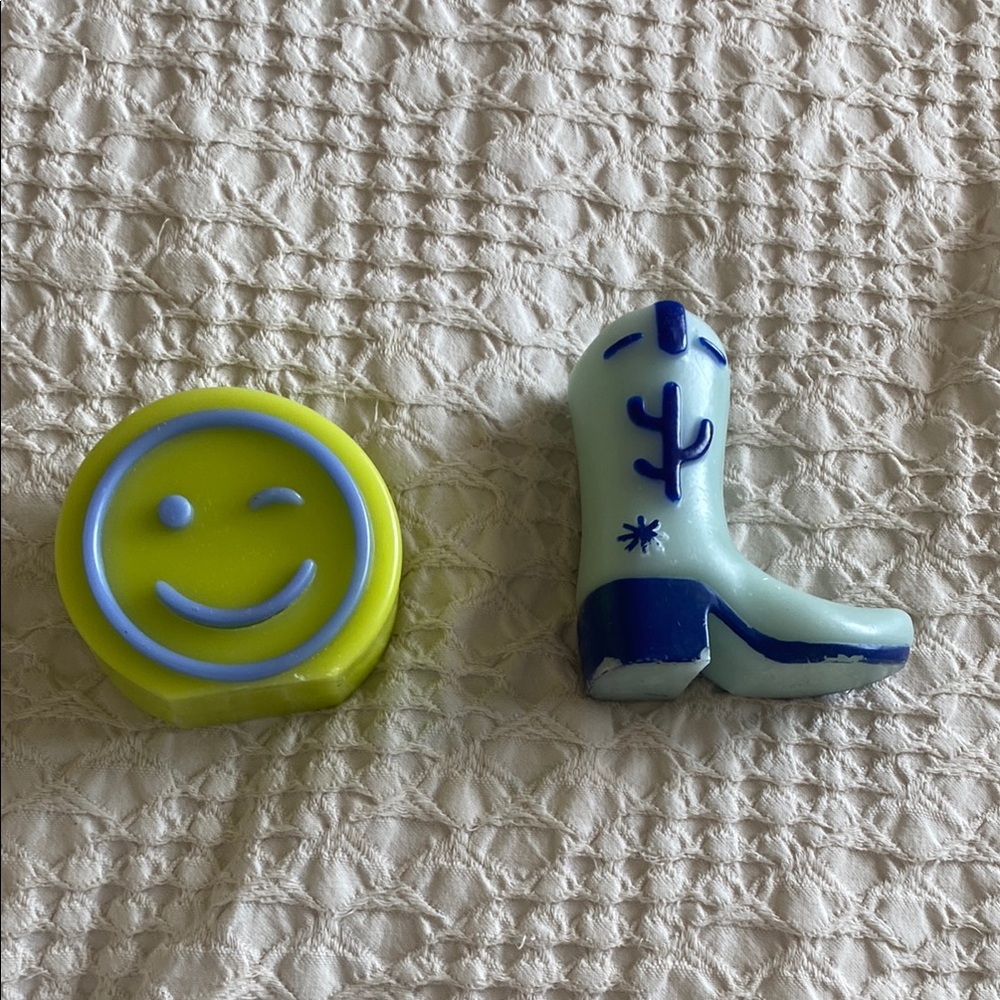 Smiley Face and Cowboy Boot Candles